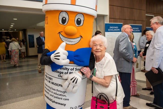 Barbara Rippy with Phil the Pill 