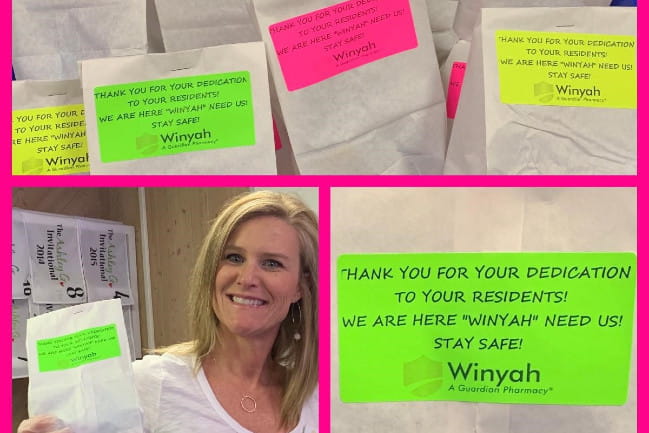 Thank you bags from Winyah Pharmacy Solutions